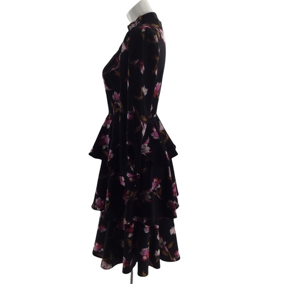 Who What Wear Floral Print A- Line Ruffle Frosted Dress - Picture 16 of 16